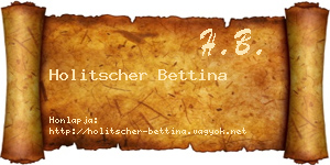 Holitscher Bettina névjegykártya